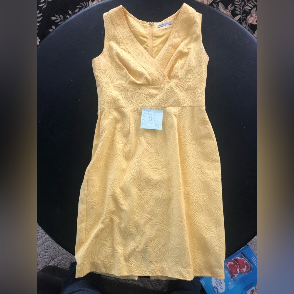 Sandra Darren yellow A-line dress 10